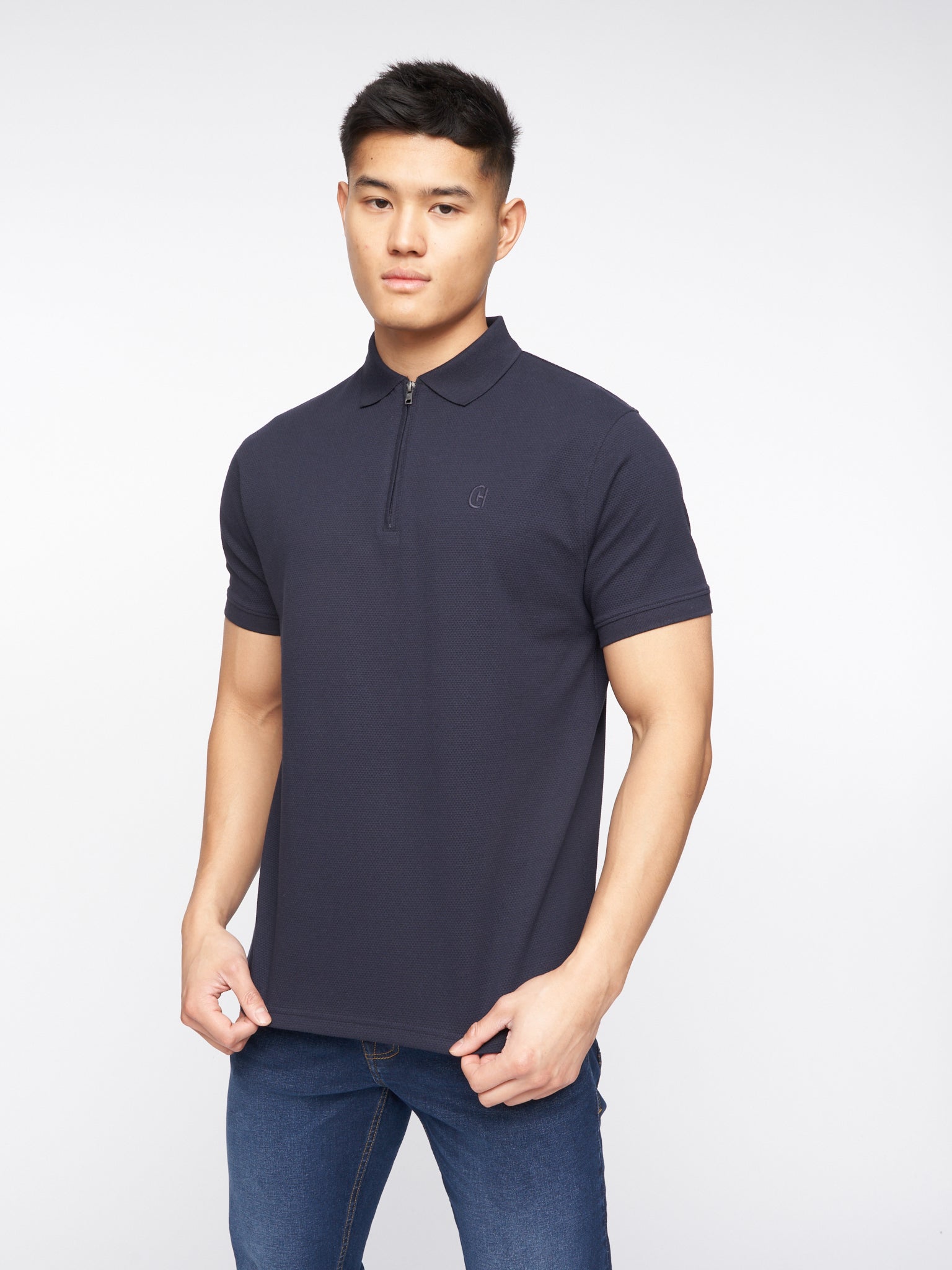 Telepart Zip Polo Navy