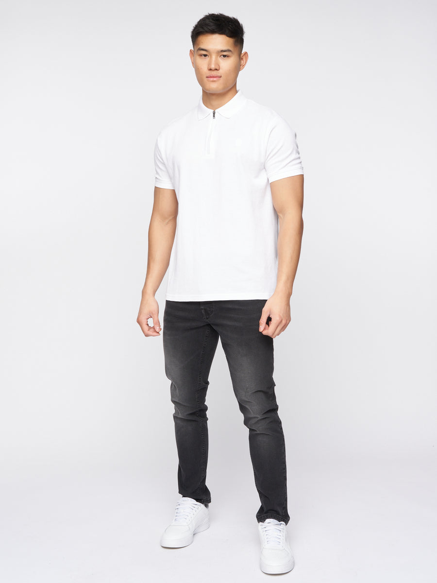 Telepart Zip Polo White