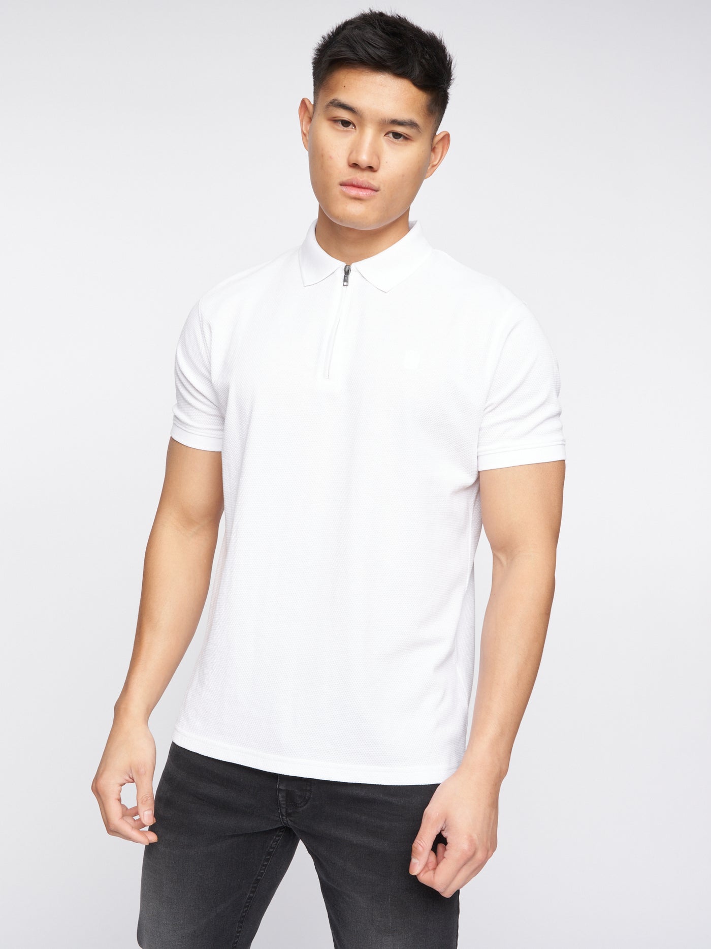 Telepart Zip Polo White