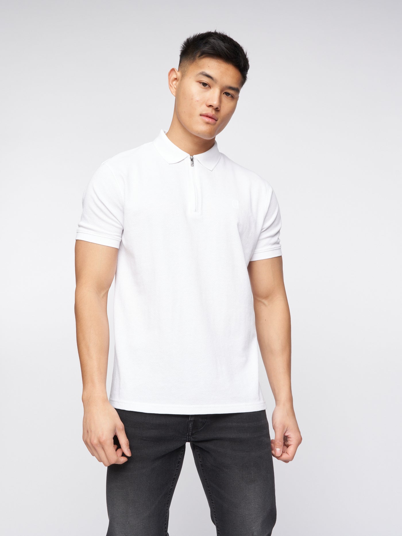 Telepart Zip Polo White