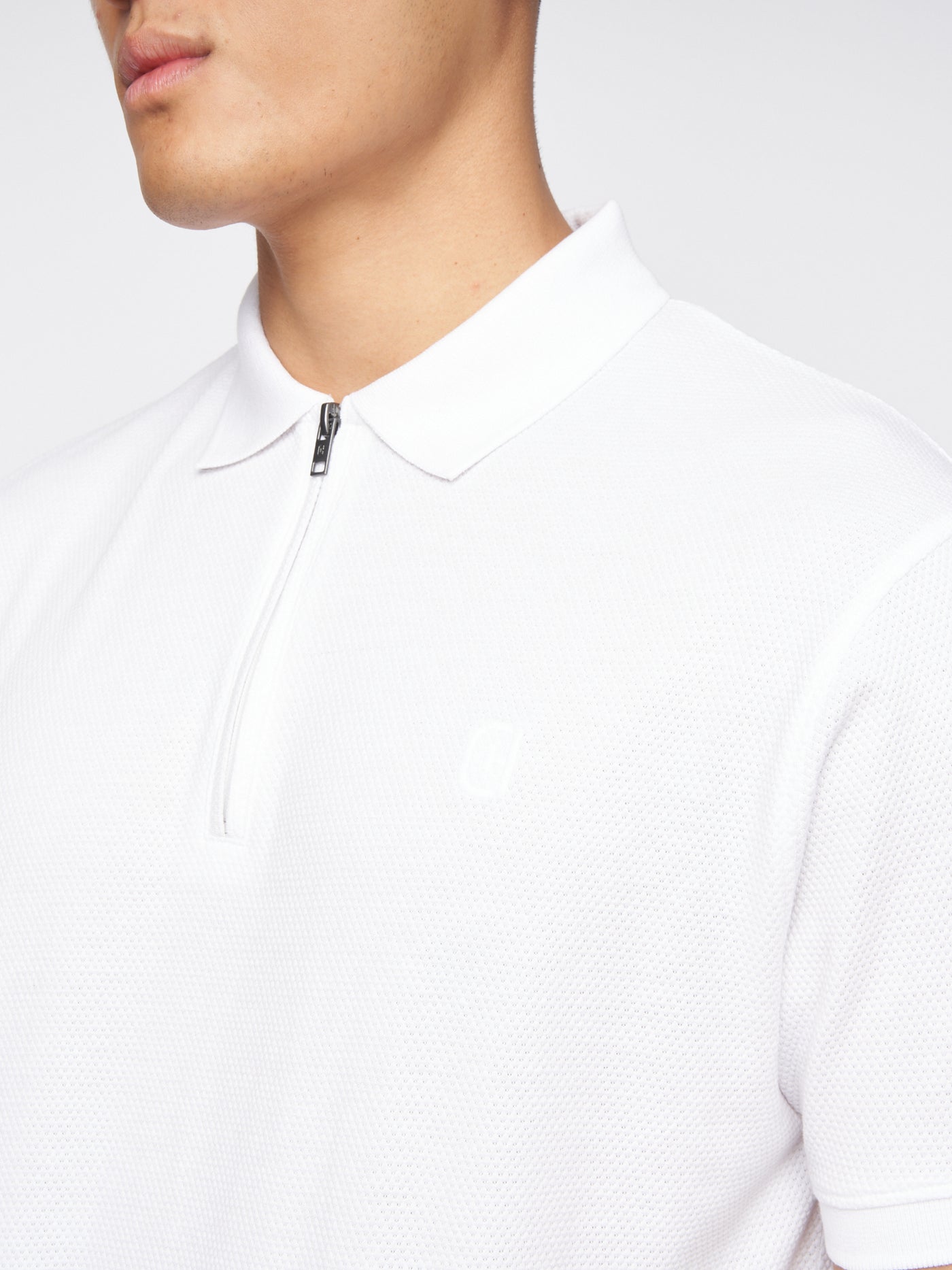 Telepart Zip Polo White