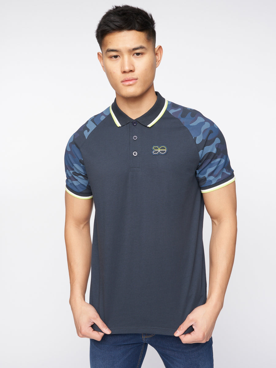 Cramdark Camo Polo Navy