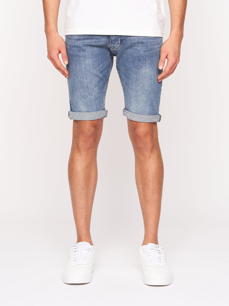 Crosshatch Mens Tadcaster Denim Shorts Light Wash