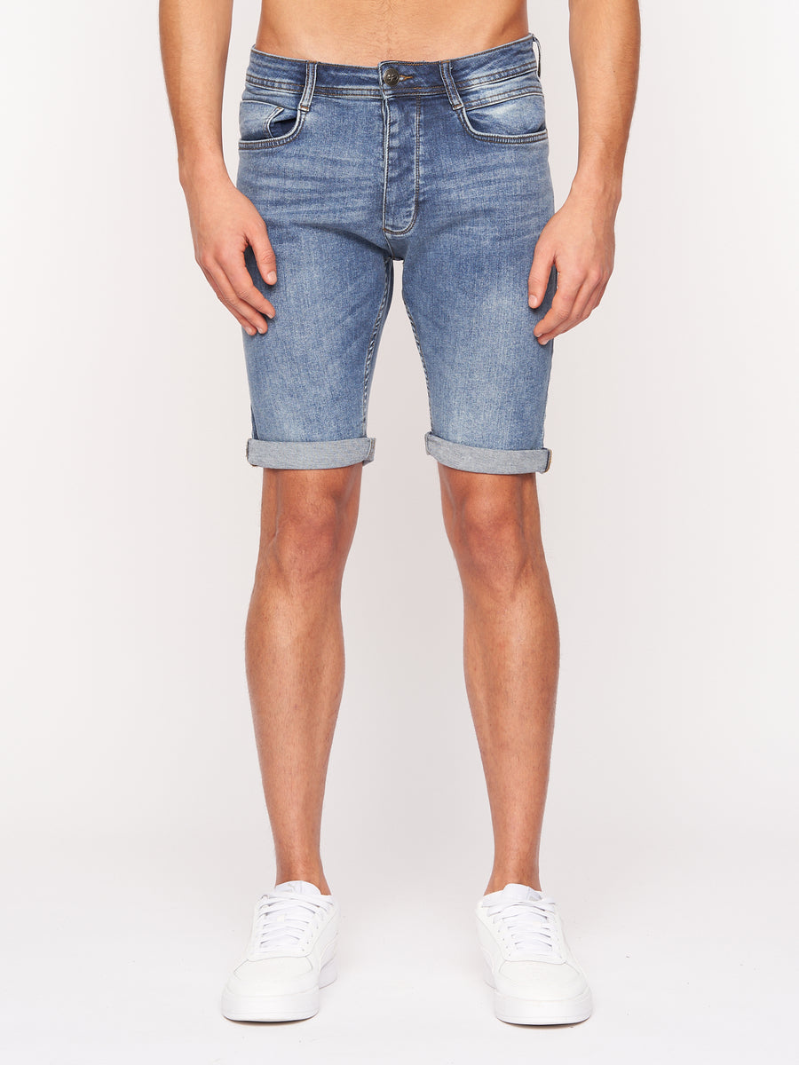 Crosshatch Mens Tadcaster Denim Shorts Light Wash