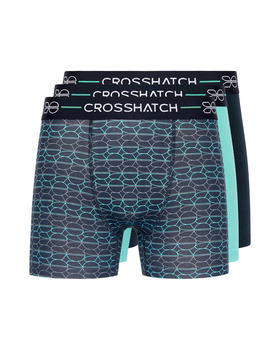 Mens Locky Boxers 3pk Green Mix