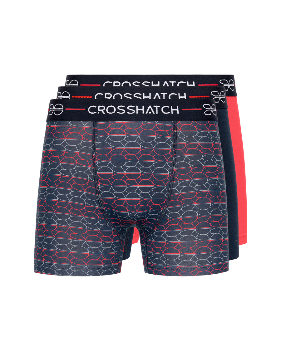 Mens Locky Boxers 3pk Red Mix