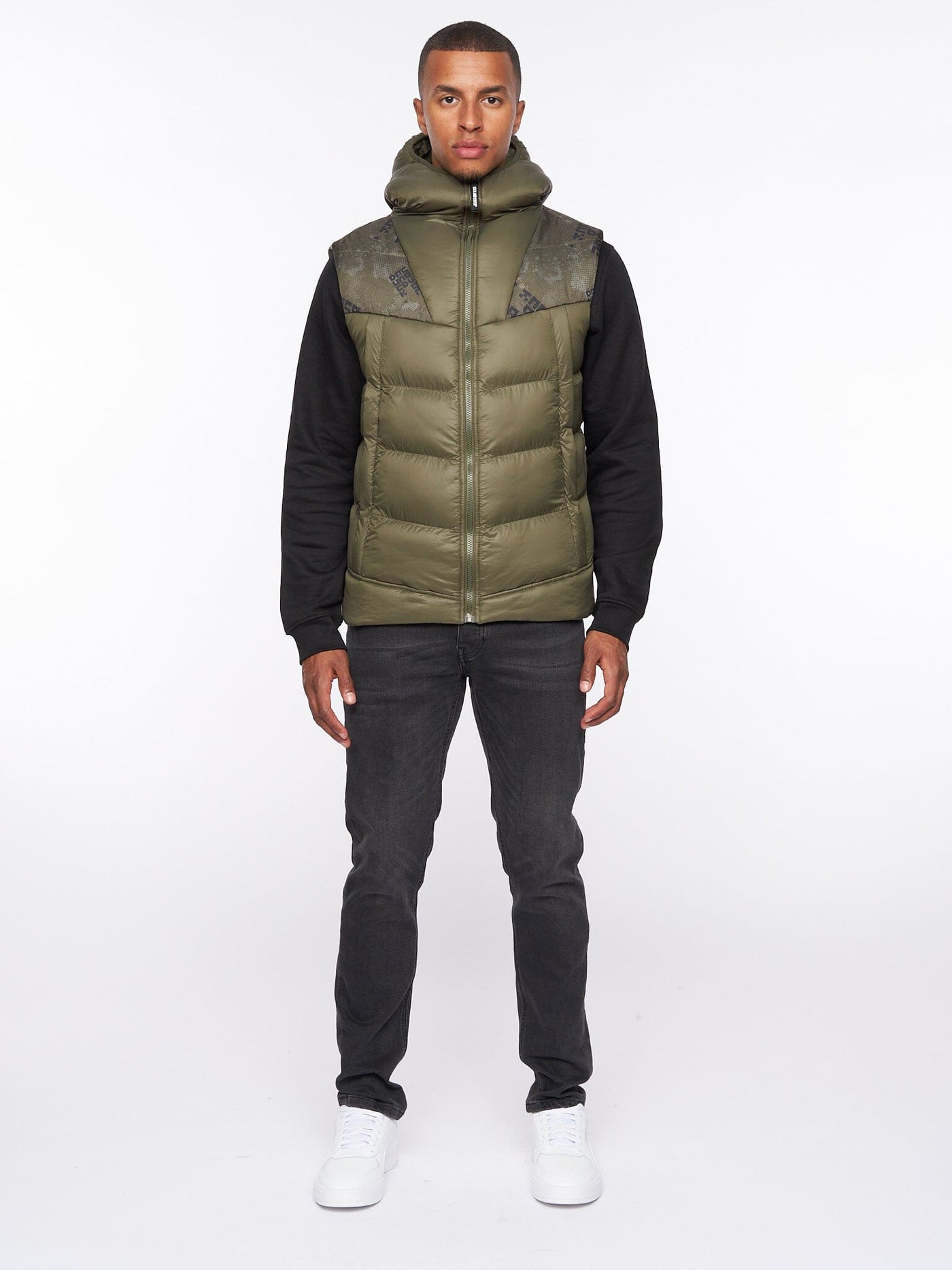 Rierson Hooded Gilet Dark Olive