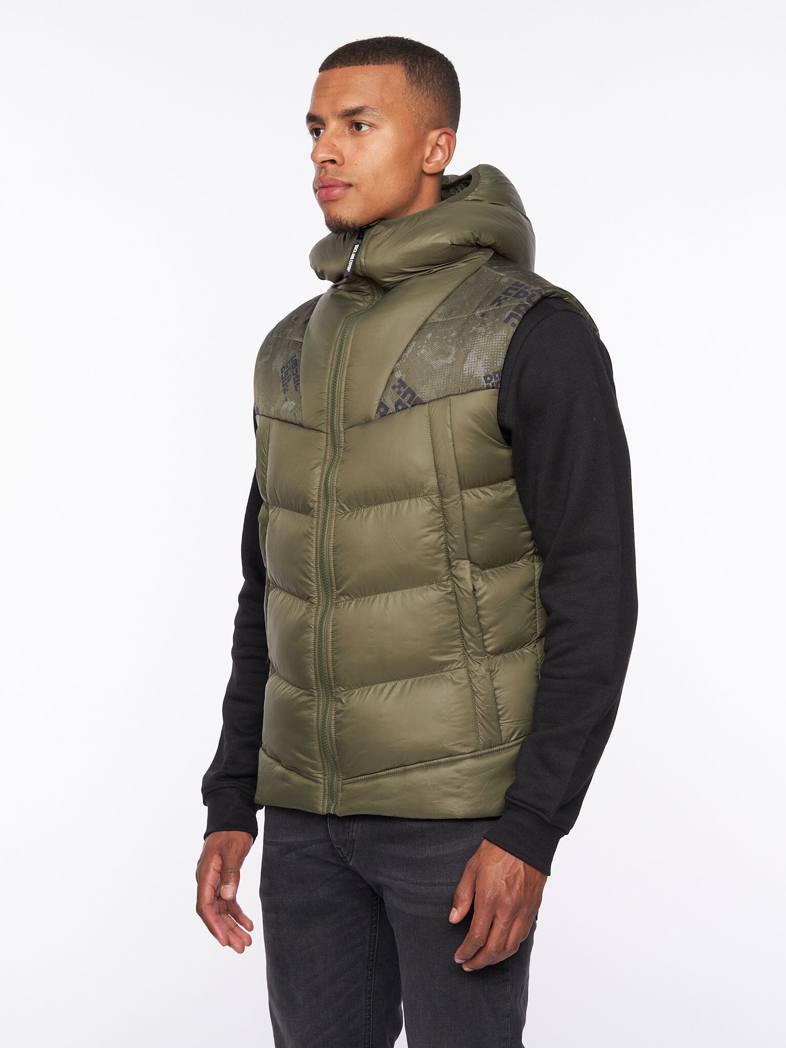 Rierson Hooded Gilet Dark Olive