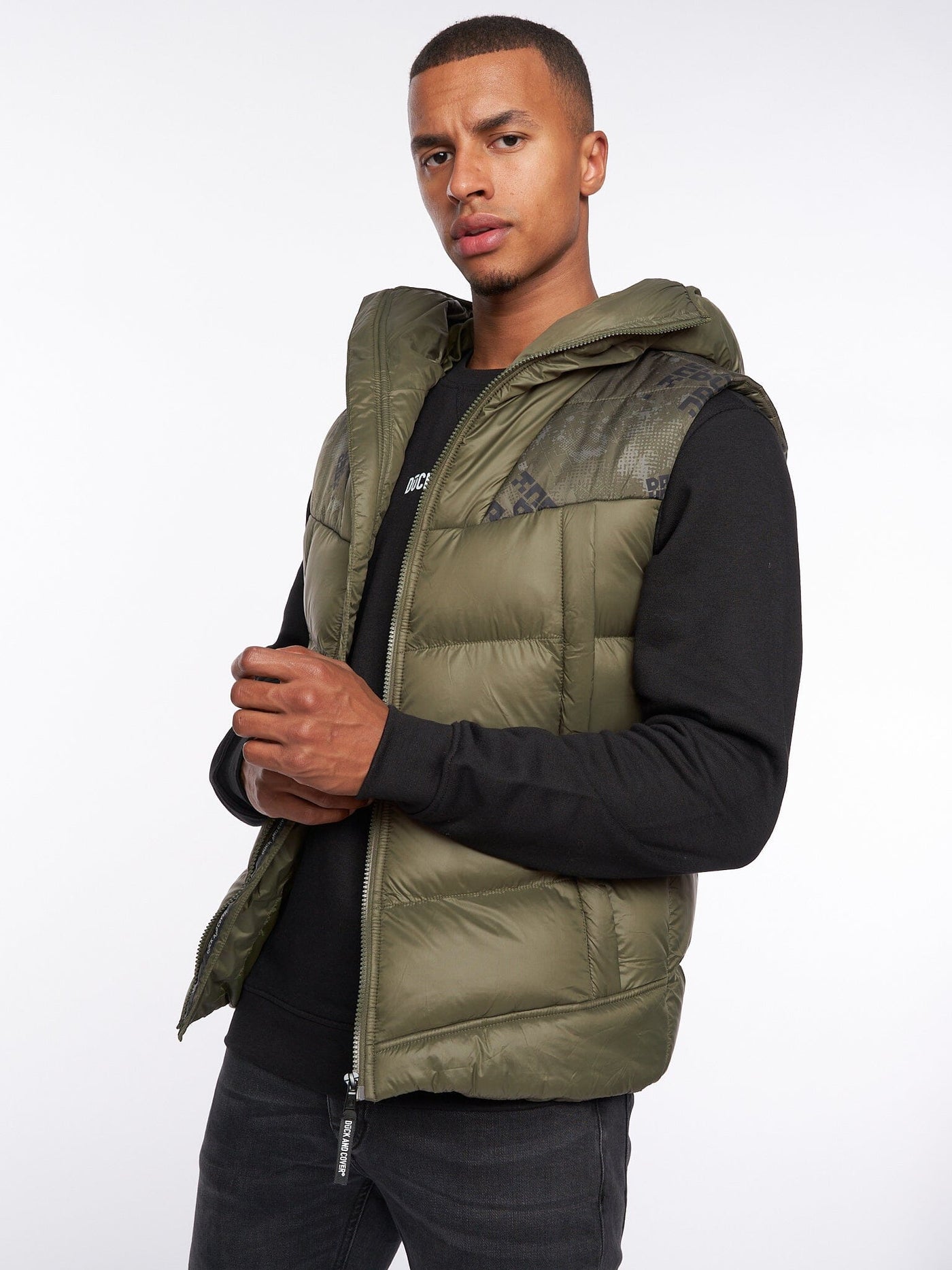 Rierson Hooded Gilet Dark Olive