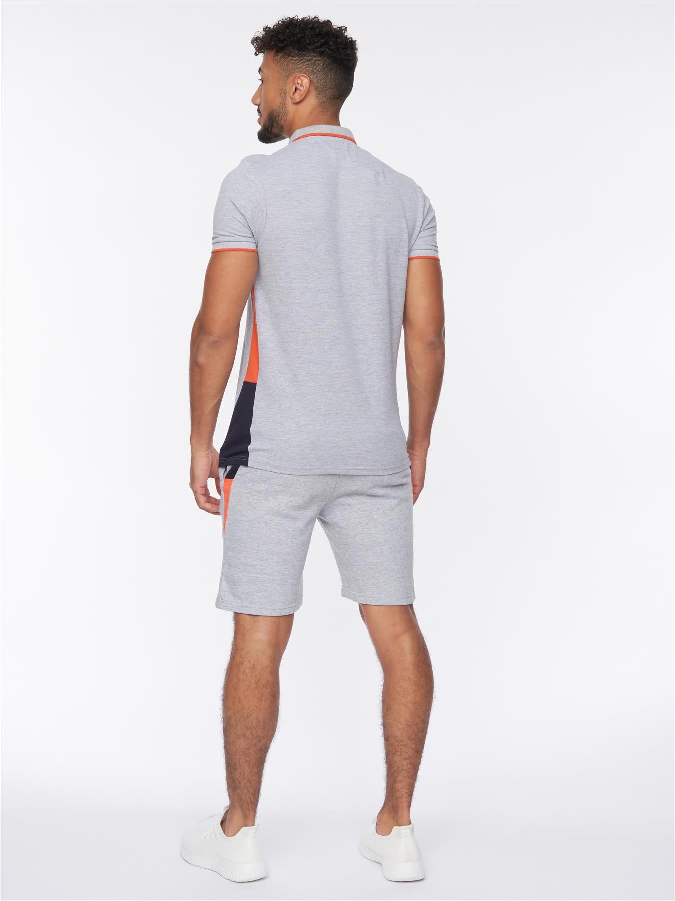 Mens Balamere Polo/Shorts Set Grey Marl