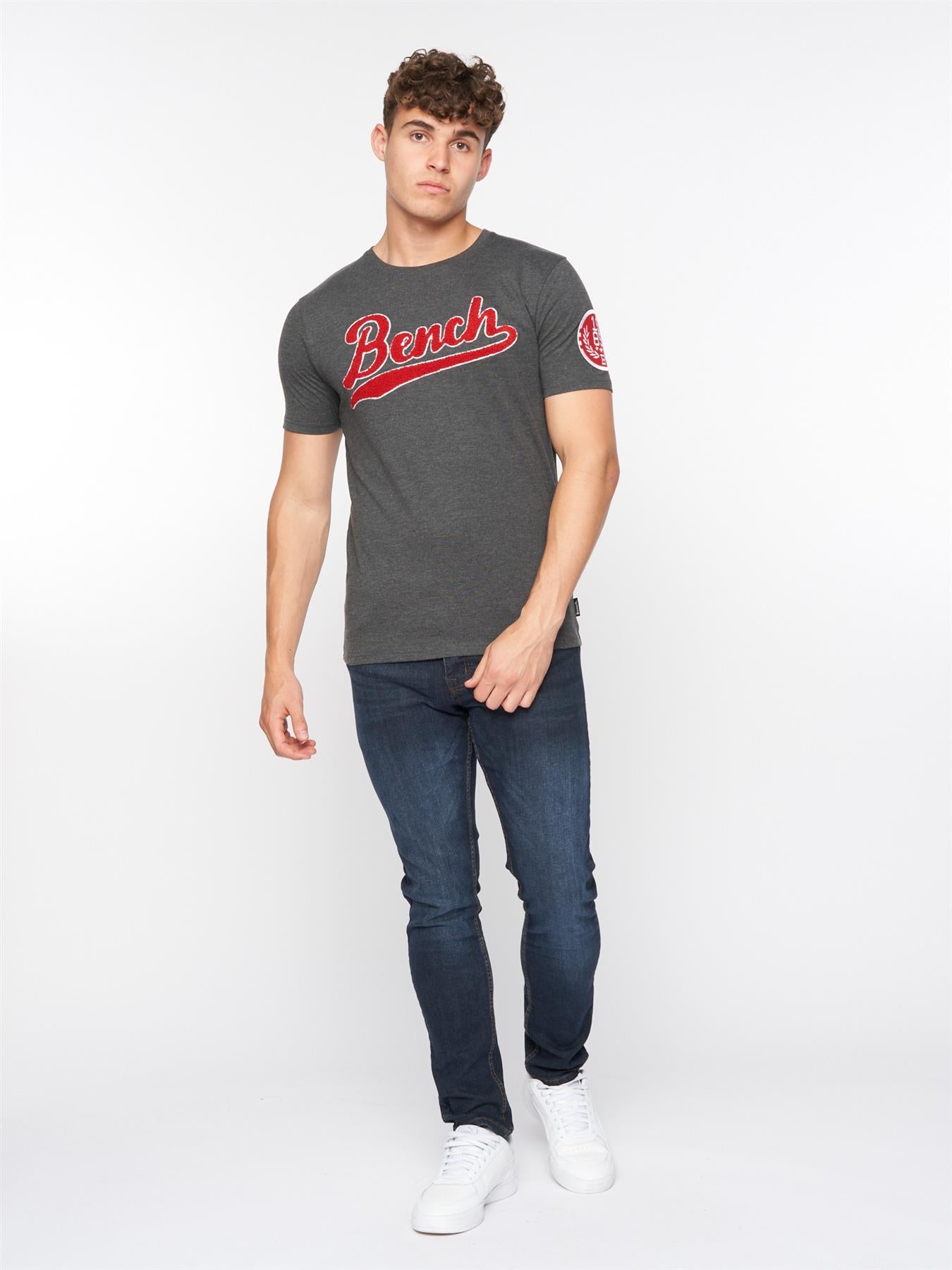 Bench Mens Enam T Shirt Charcoal Brand Corner