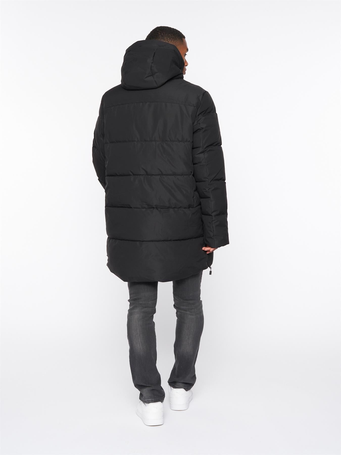 Colton Long Puffer Jacket Jet Black