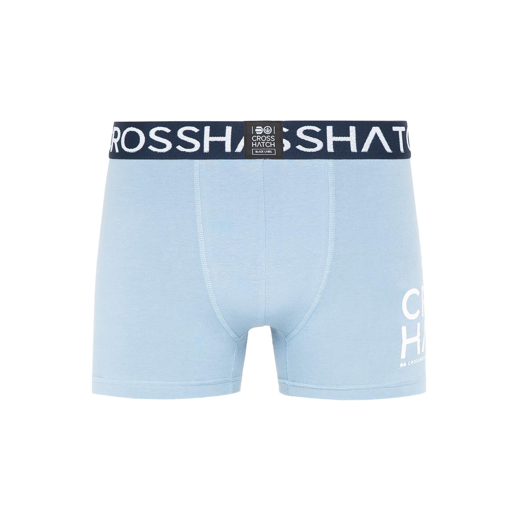 Mens Gridline Boxers 3pk Denim Blue