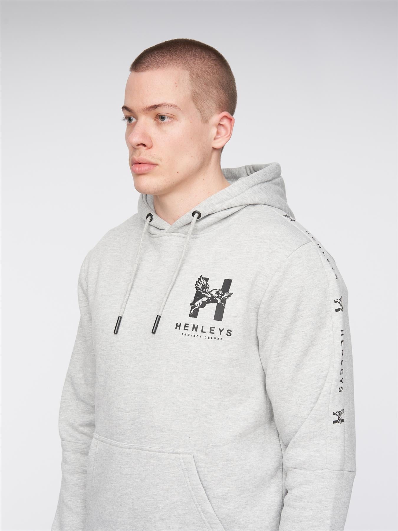 Mens Tapehen Hoodie Grey Marl