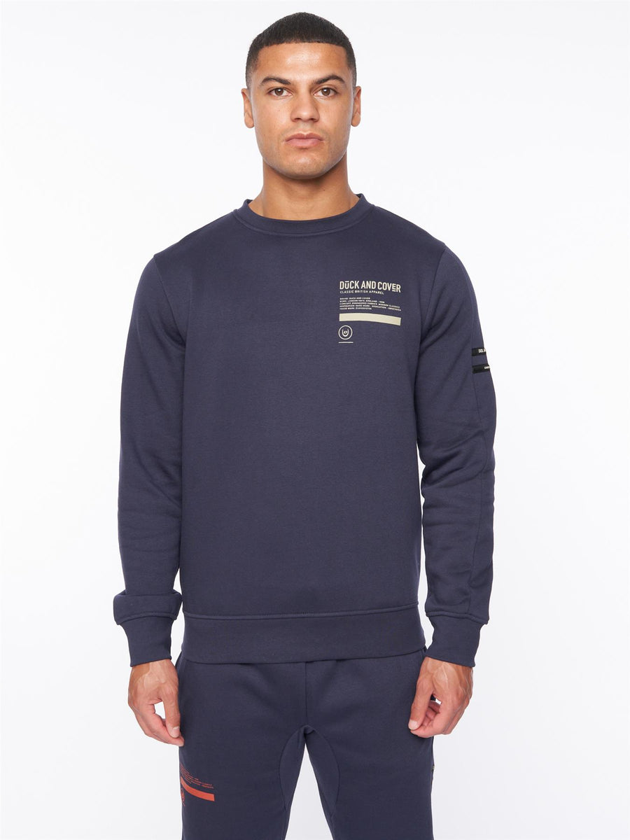 Mens Jennerkins Crew Sweat Navy