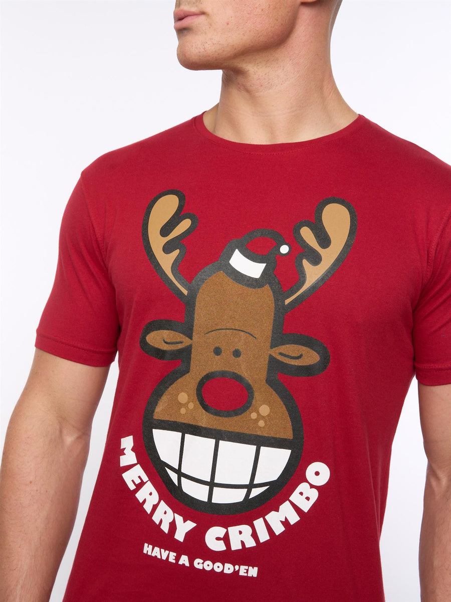 Mens Xplicit Rednose Xmas T-Shirt Blood Red