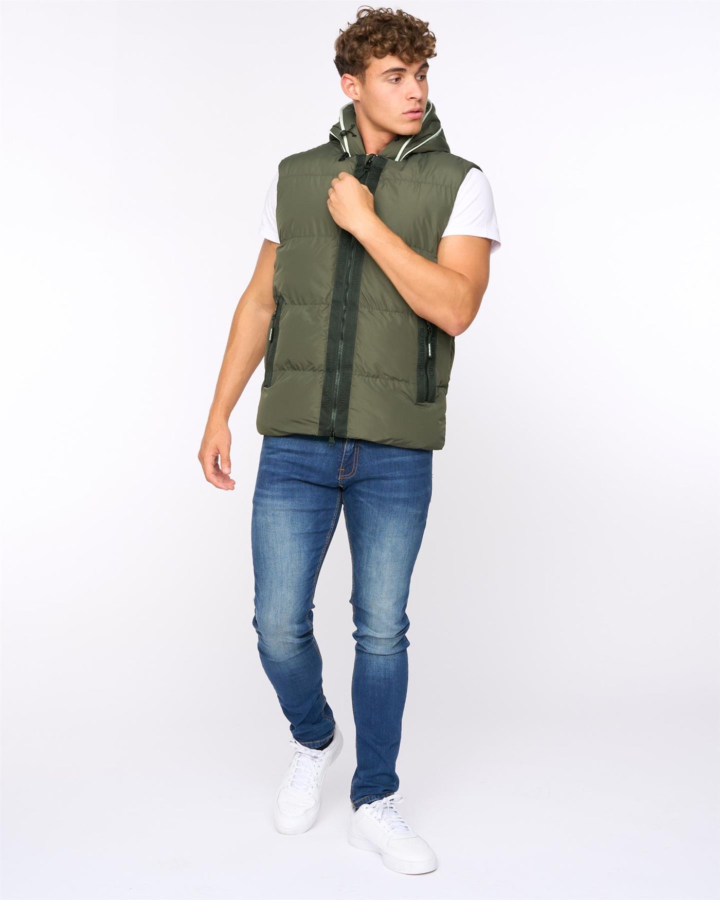 Mens Sandbox Hooded Gilet Olive