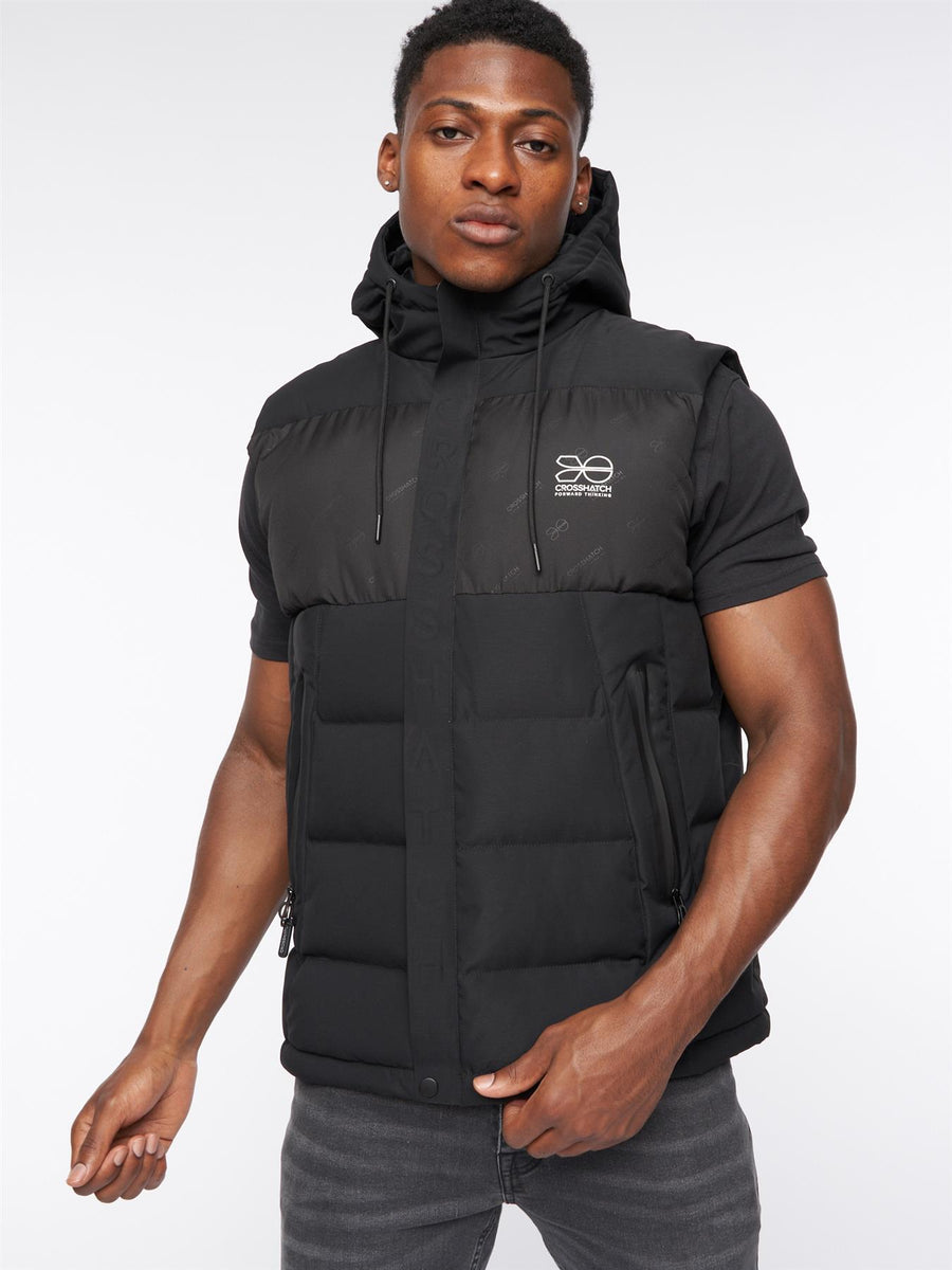 Mens Kremlins Embossed Gilet Black