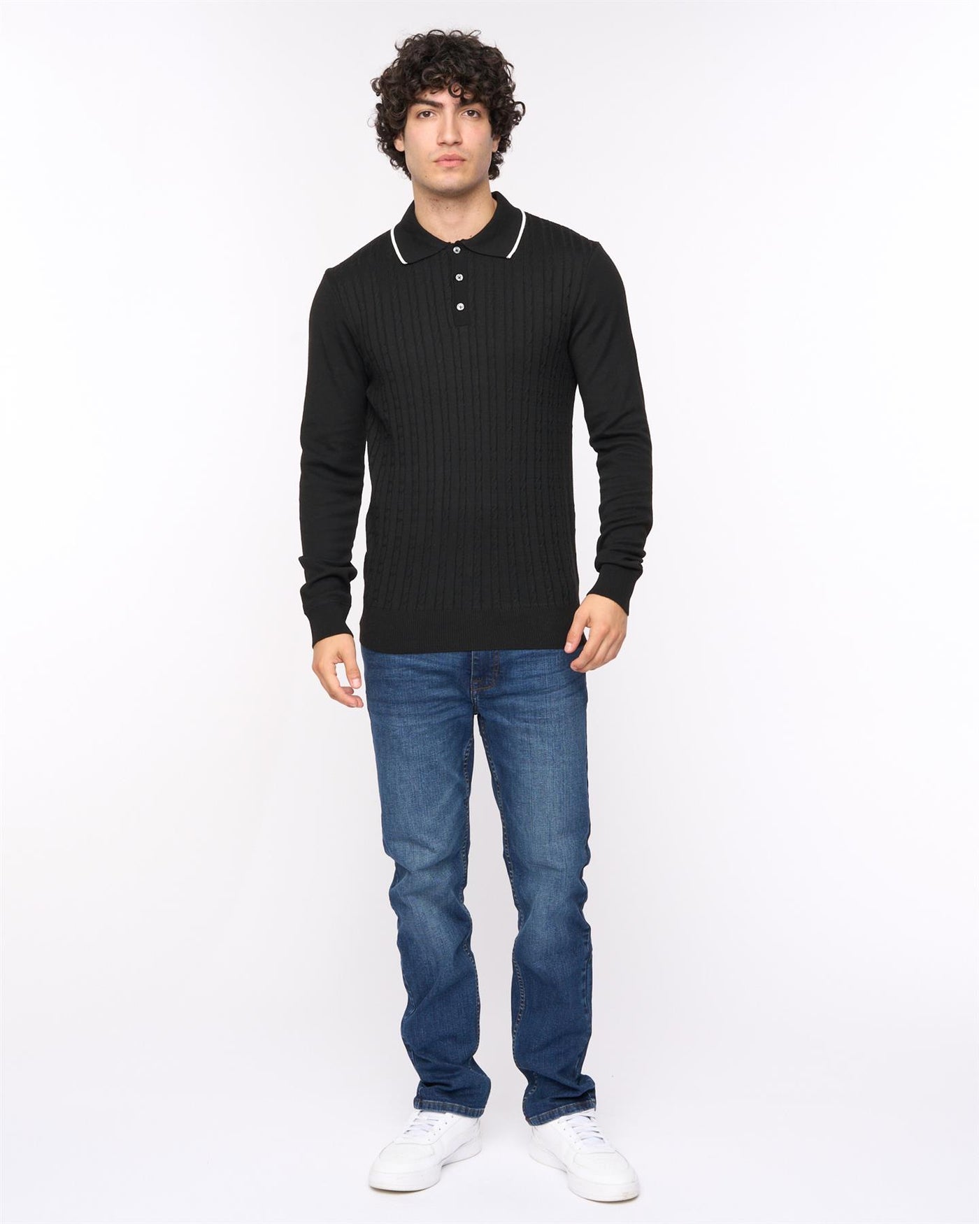 Mens  Ambrosden Polo Neck Knit Black