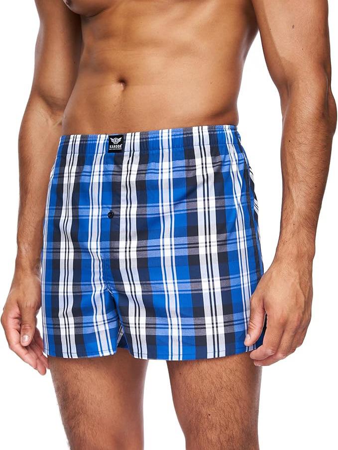 Men's Daxhe Woven Boxers 6pk Blue Check