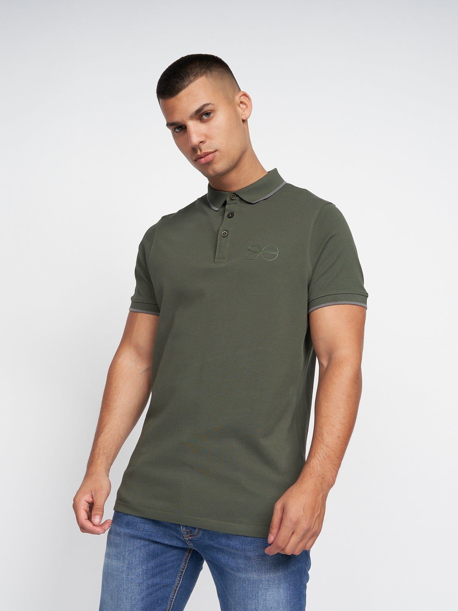 Mens Padro Polo Dark Khaki