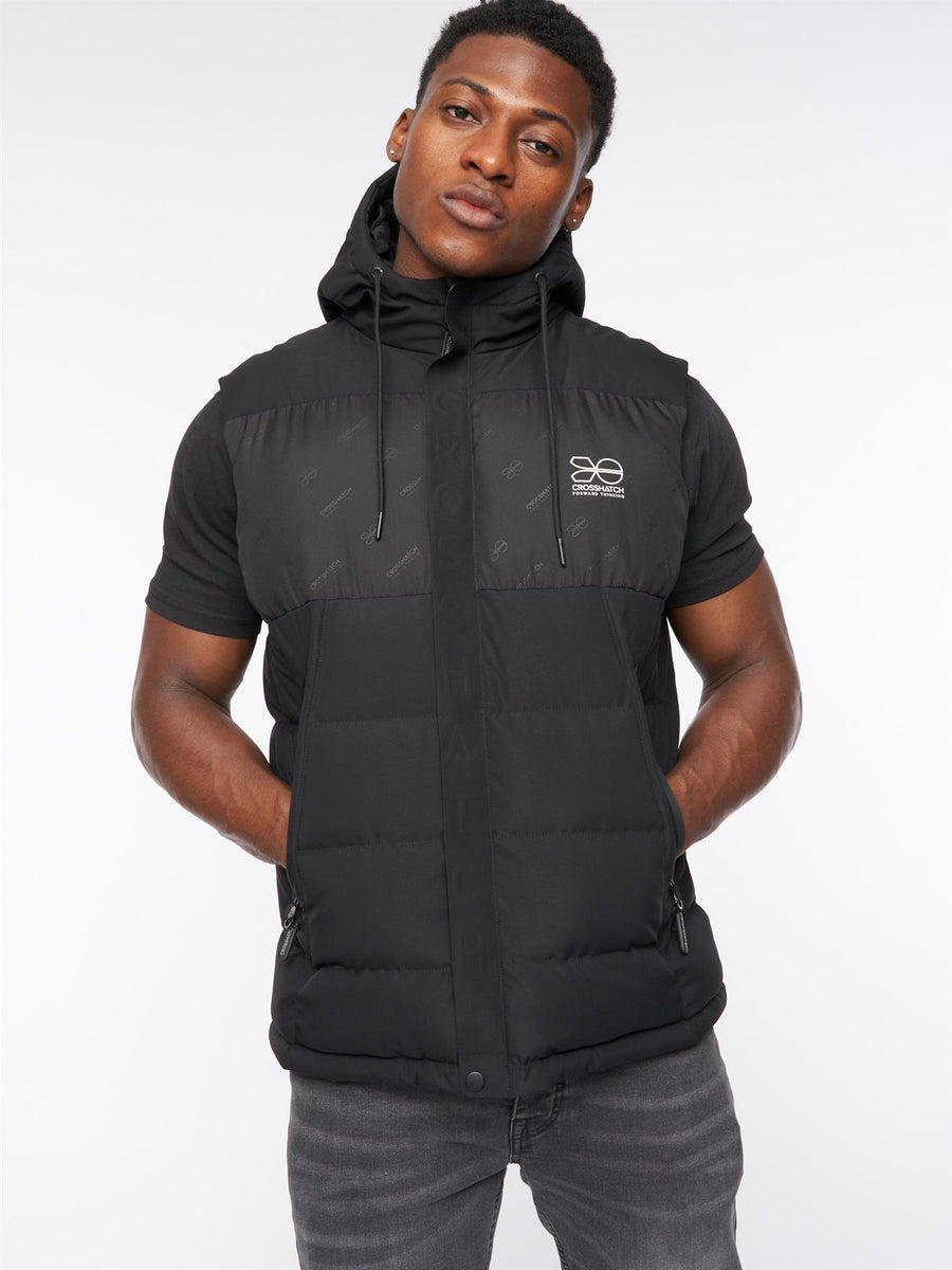 Mens Kremlins Embossed Gilet Black