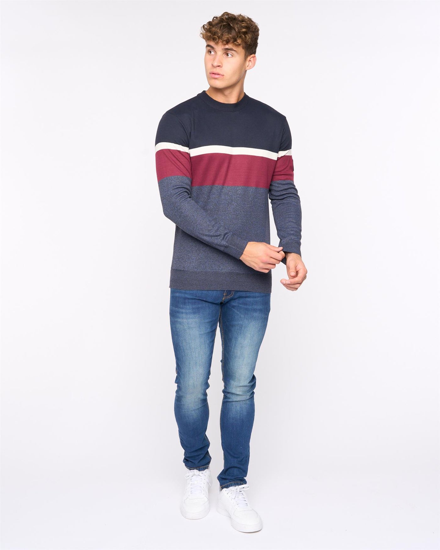 Mens  Easedale Crew Knit Navy Marl