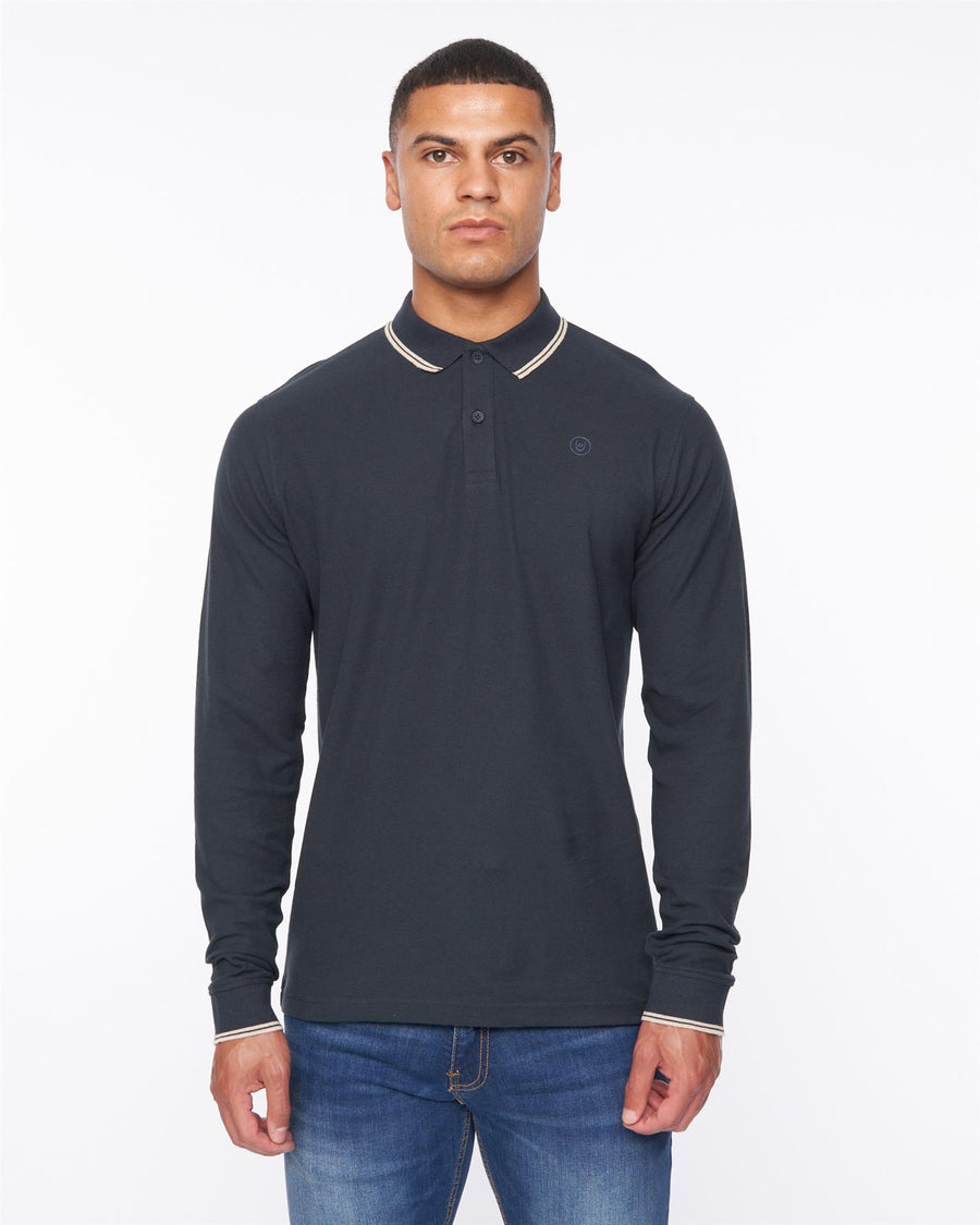 Mens Roxberry Long Sleeve Polo Navy