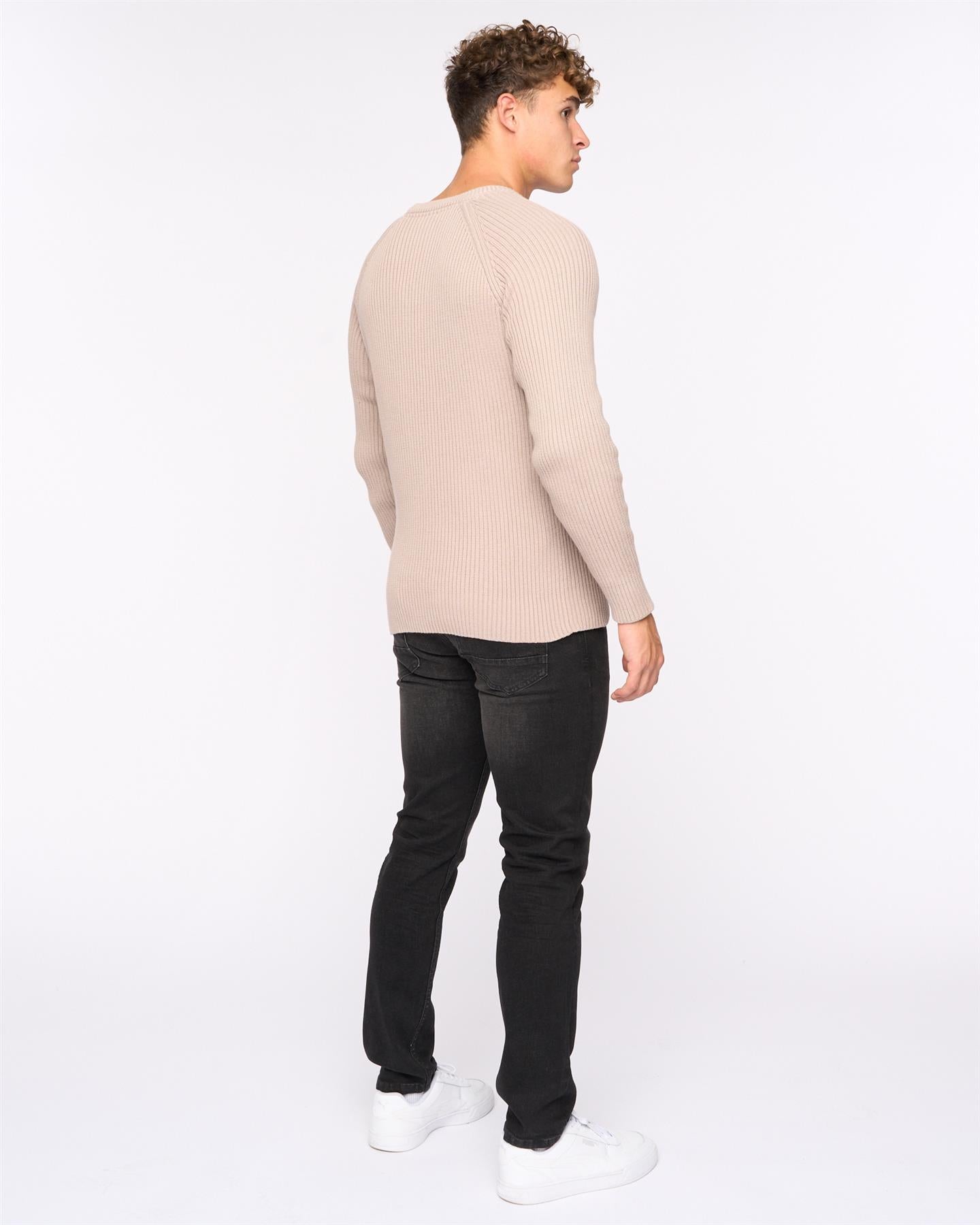 Mens Kramtax Raglan Knit Taupe