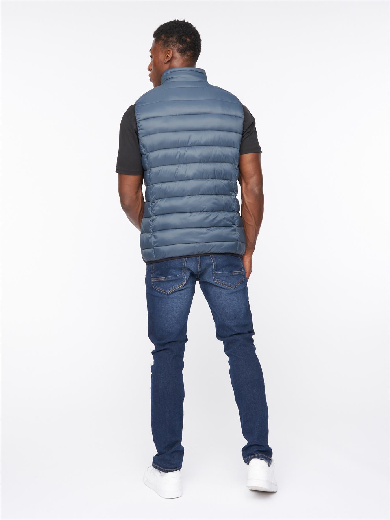 Mens Gattering Gilet Denim Blue