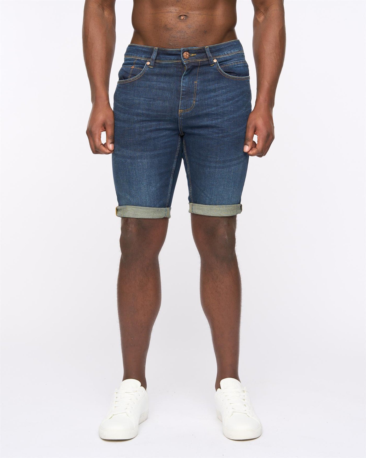 Duck and Cover Mens Mustone Denim Shorts Raw Wash