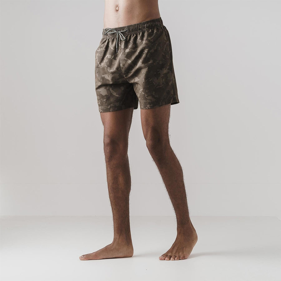 Mens Persie Swim Shorts Dark Olive Camo