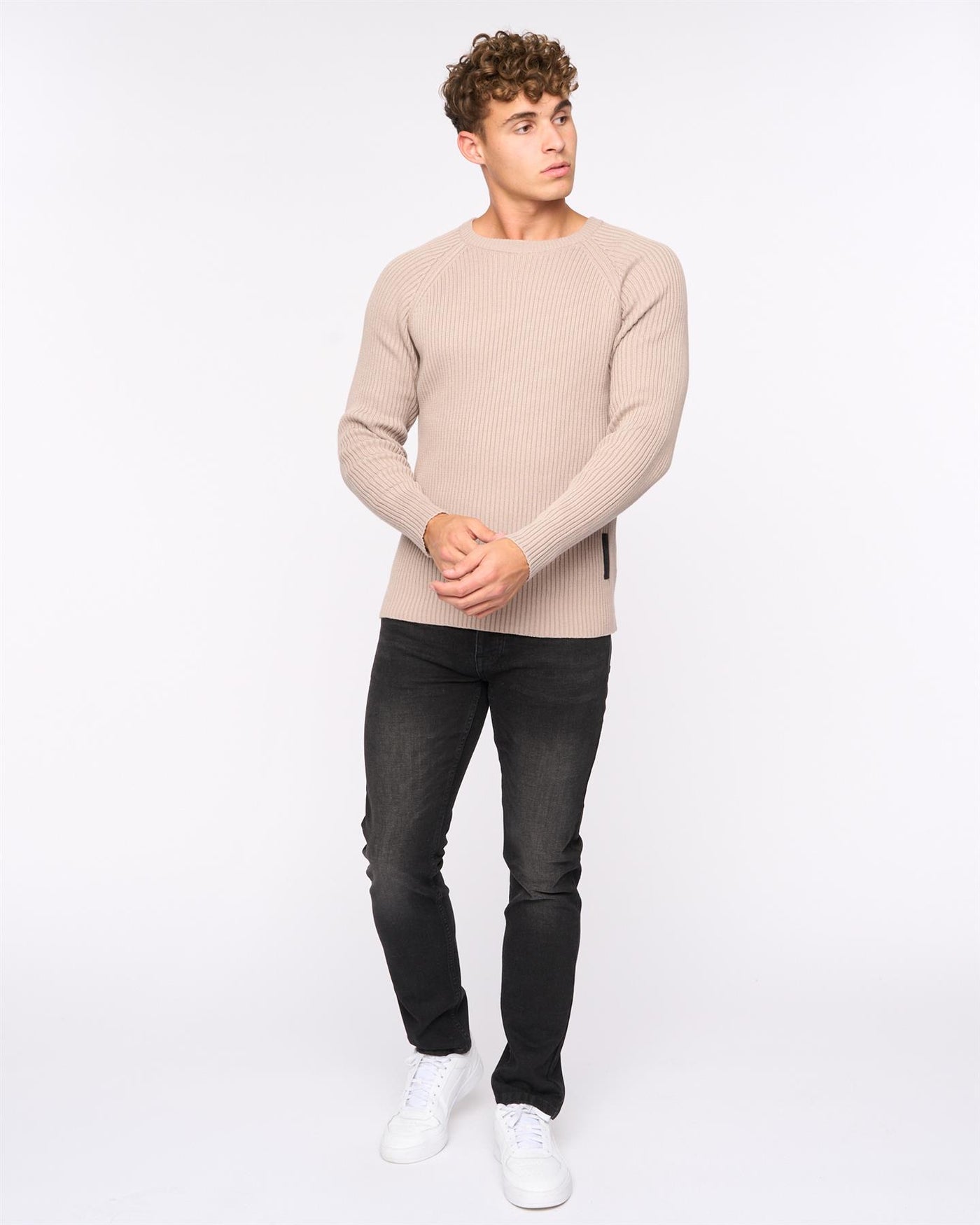 Mens Kramtax Raglan Knit Taupe