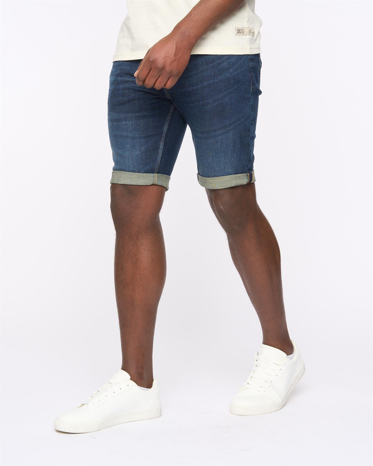 Duck and Cover Mens Mustone Denim Shorts Raw Wash