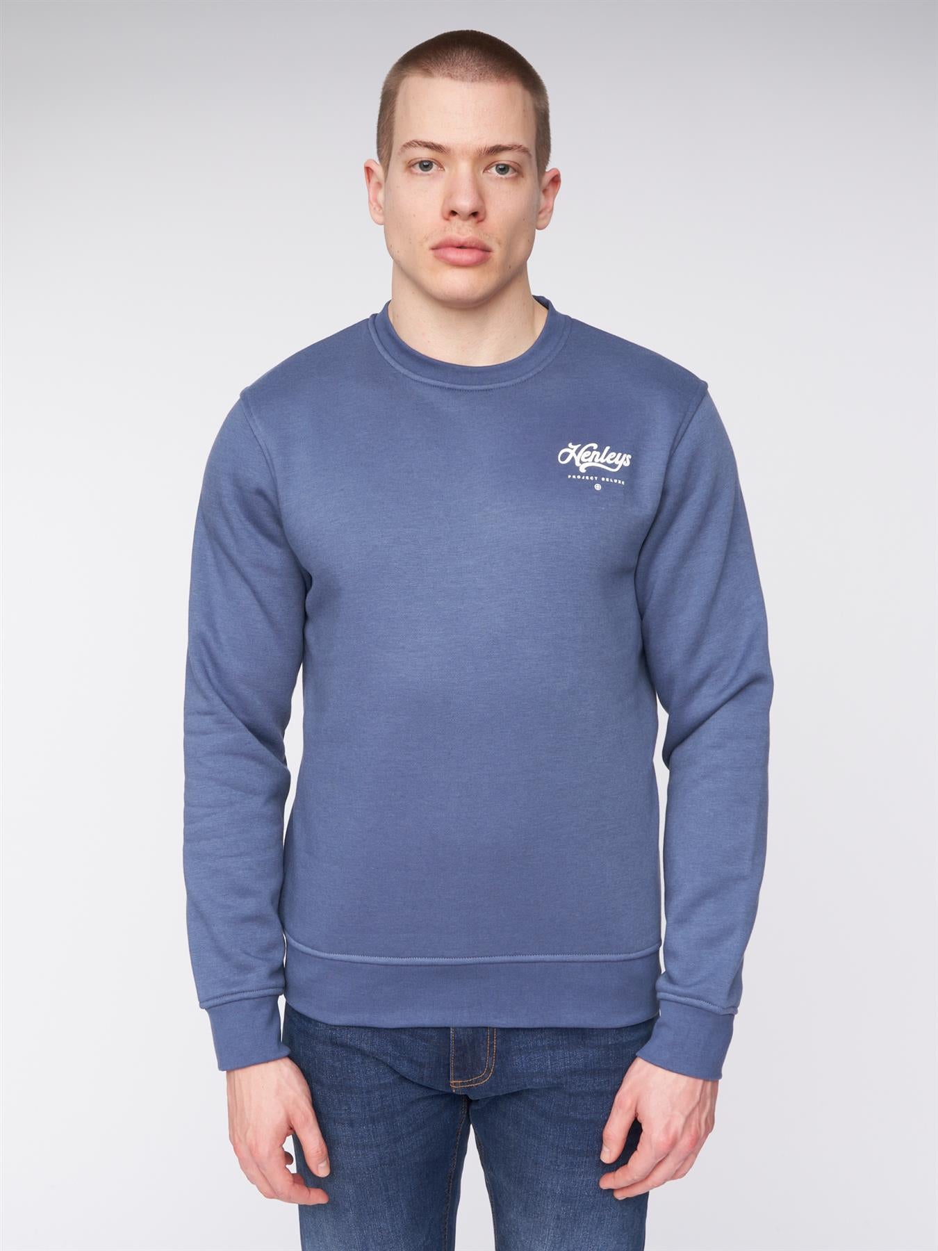 Scripthen Crew Sweat Deep Blue