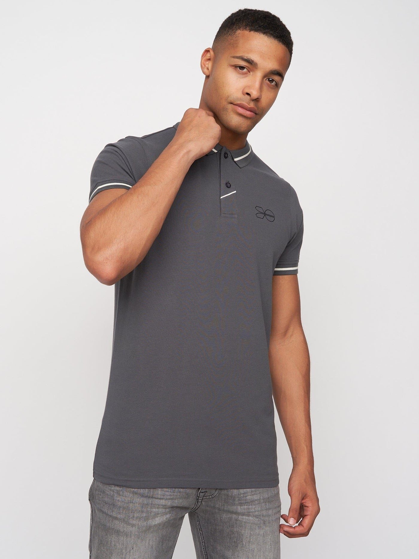 Mens Tata Polo Dark Grey