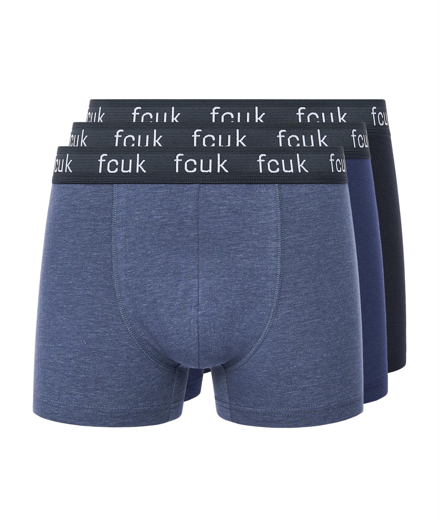 Mens FCUK22 Boxers 3pk Black