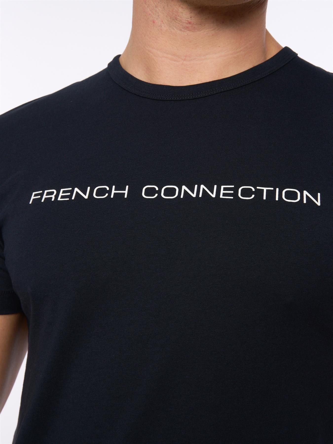 Mens French Connection T-Shirt Marine/White