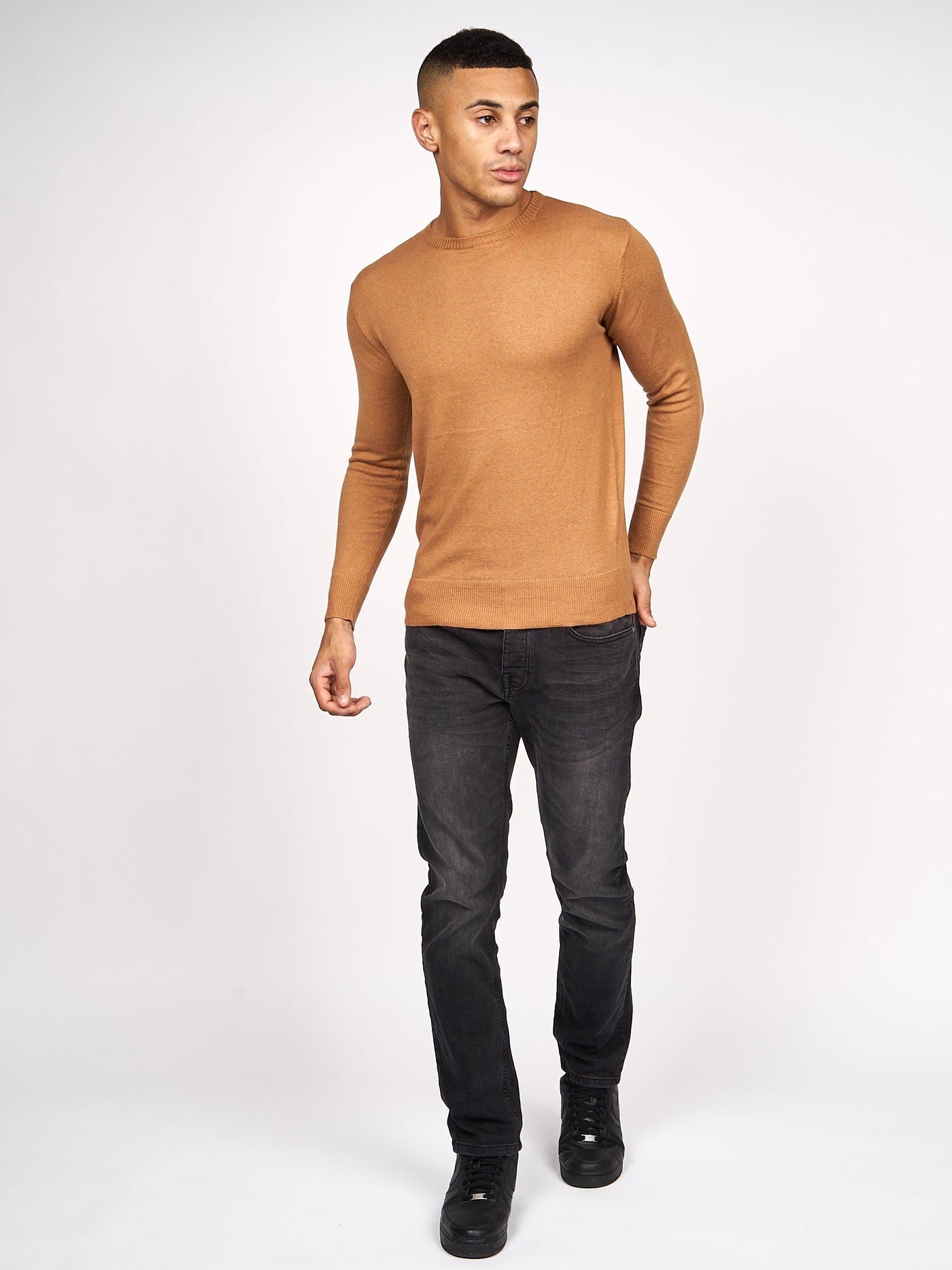 Mens Lempton Knit Brown Marl