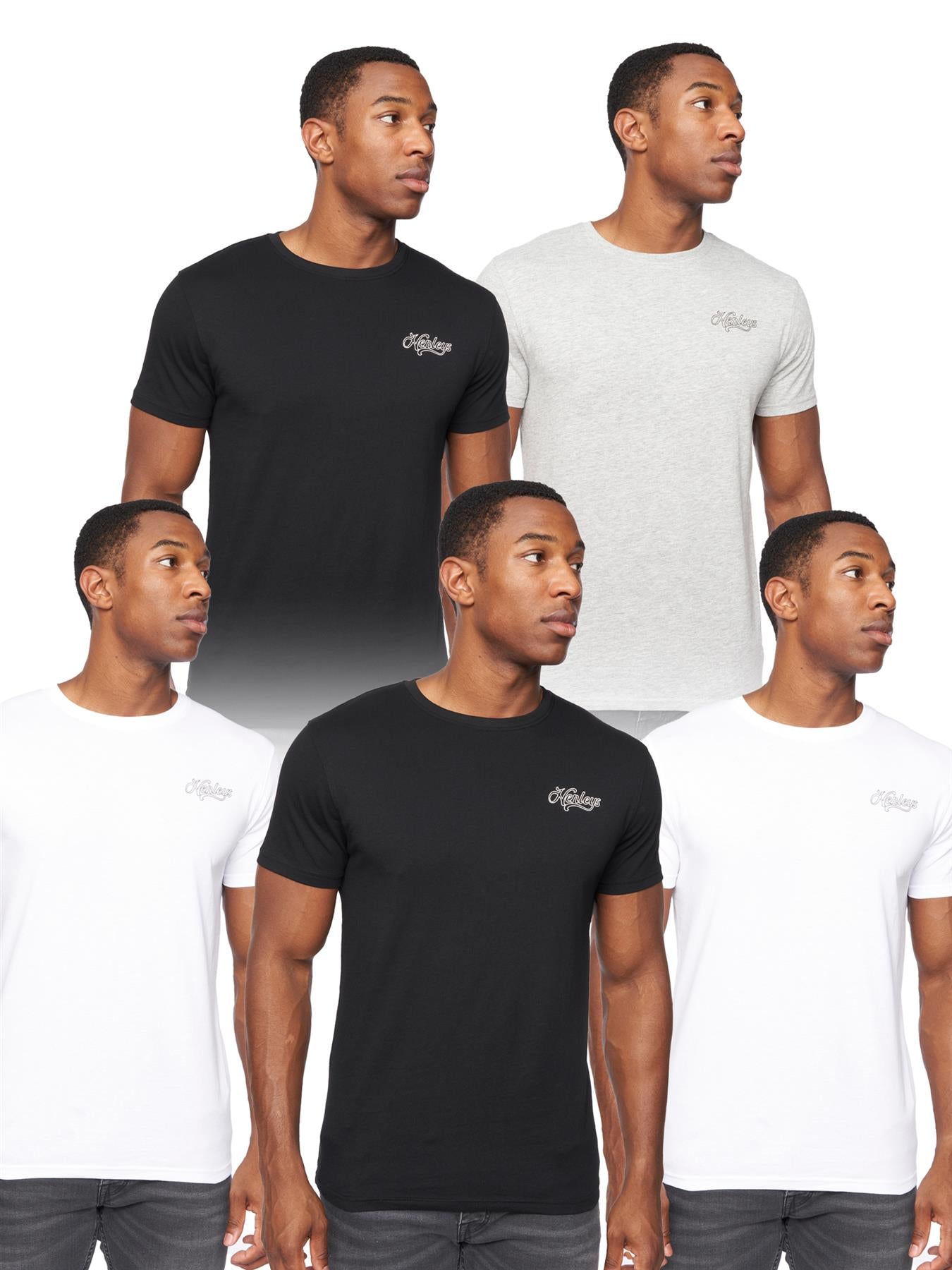 Mens Script T-Shirt 5pk Assorted