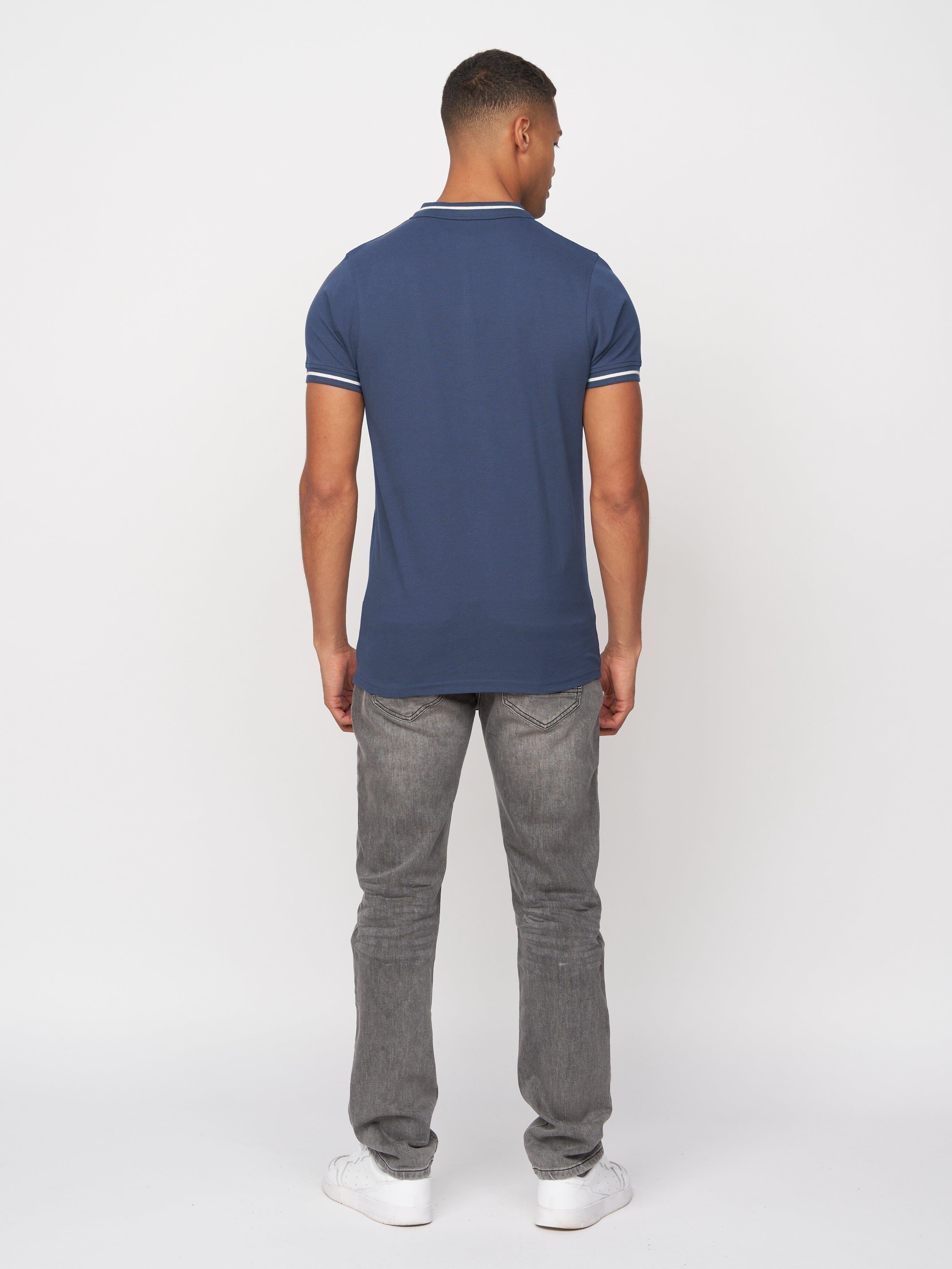 Mens Tata Polo Denim Blue