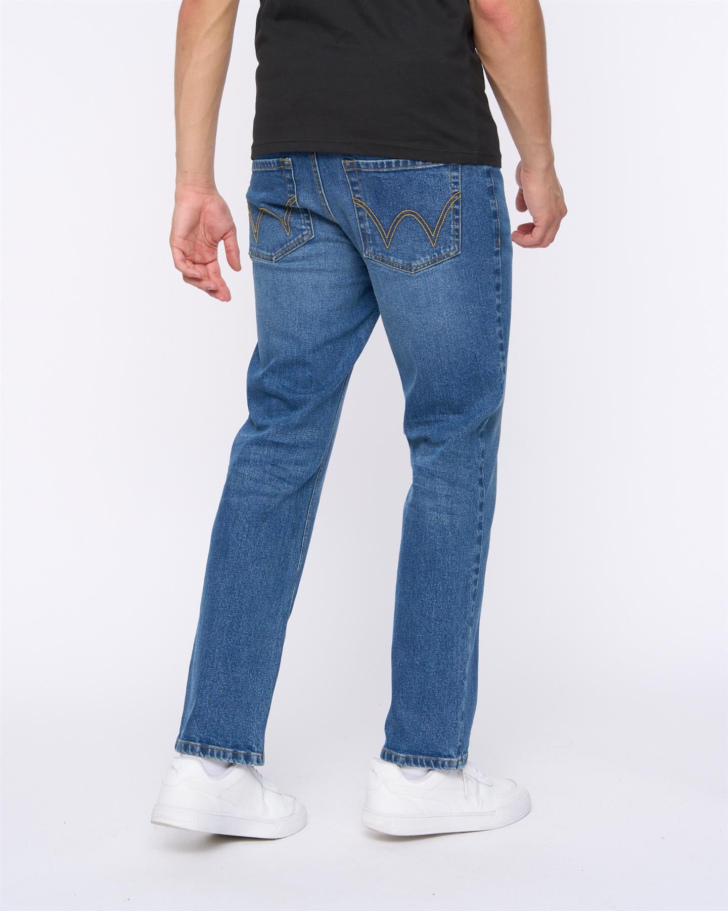 Mens Hydras Straight Leg Jeans Mid Wash