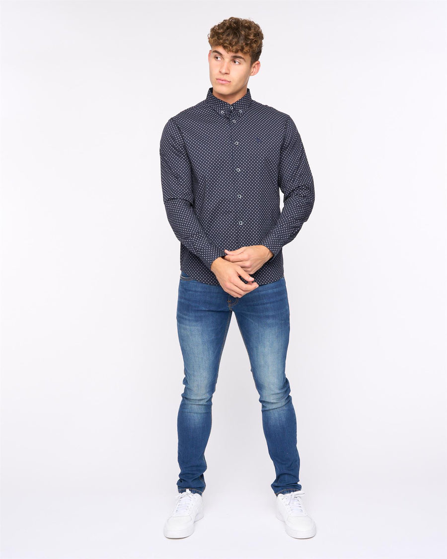 Mens  Broadley Slim Fit Shirt Navy