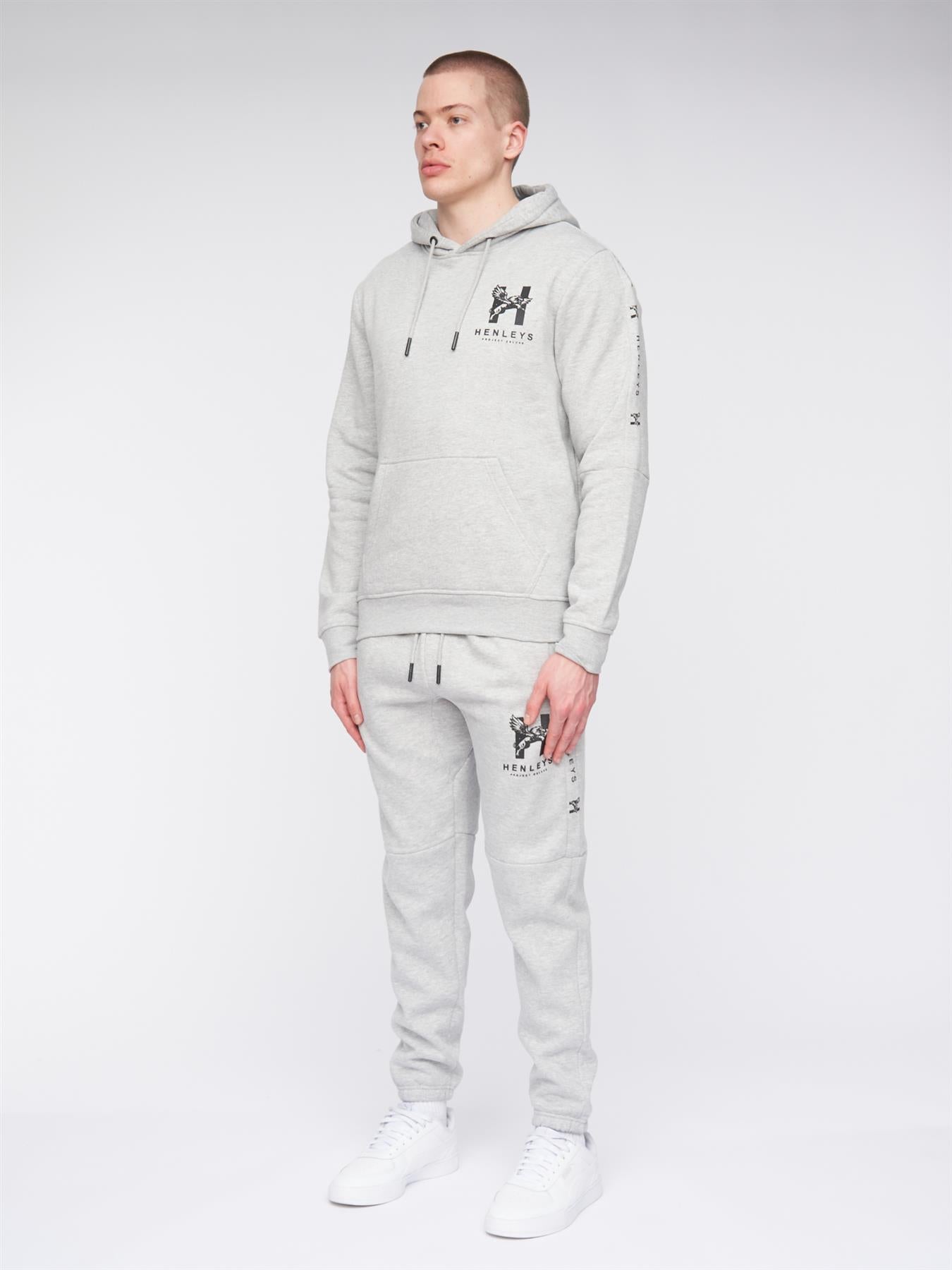 Mens Tapehen Hoodie Grey Marl