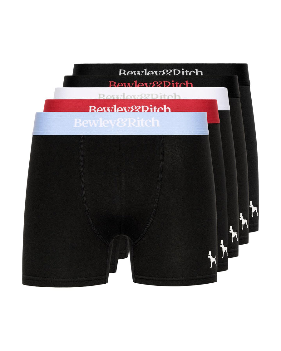 Mens Columba Boxers 5pk Black