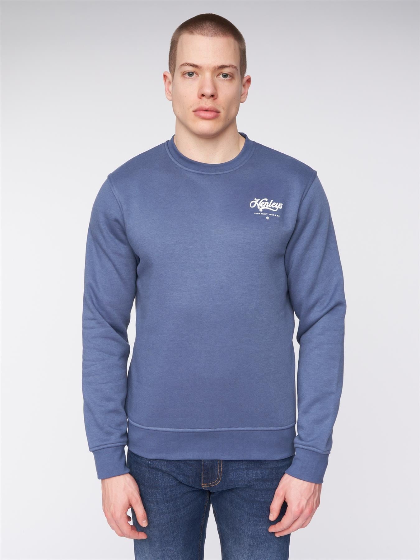 Scripthen Crew Sweat Deep Blue