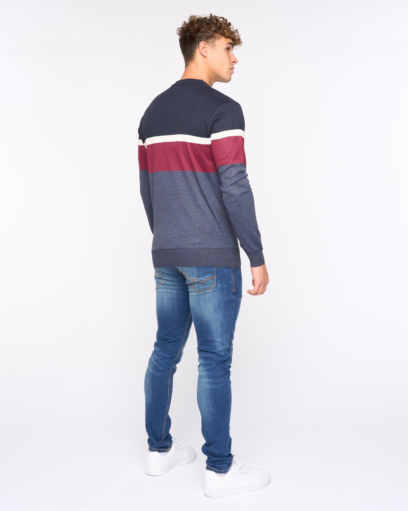 Mens  Easedale Crew Knit Navy Marl