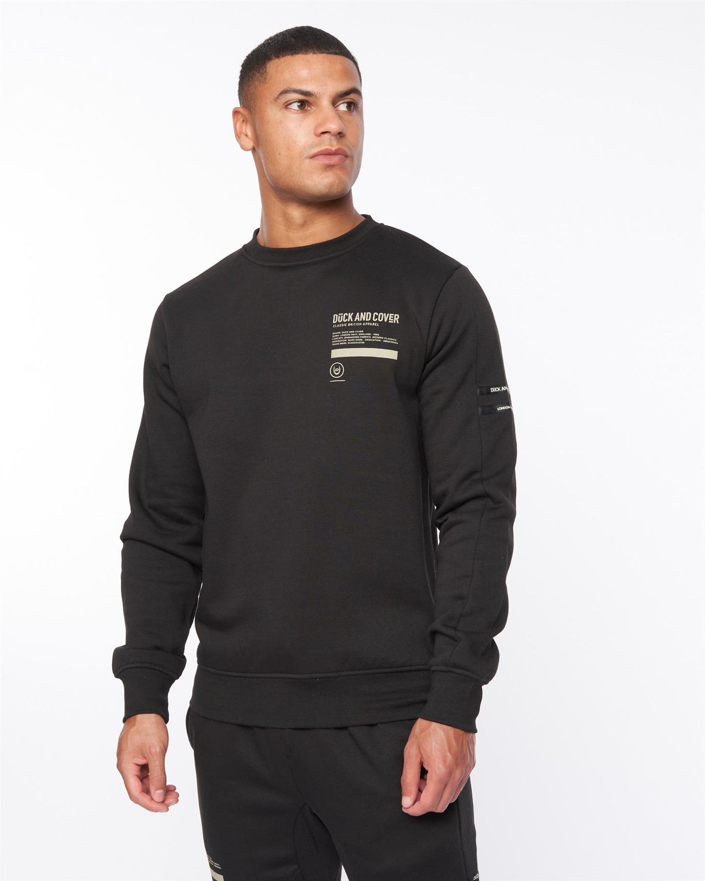 Mens Jennerkins Crew Sweat Black