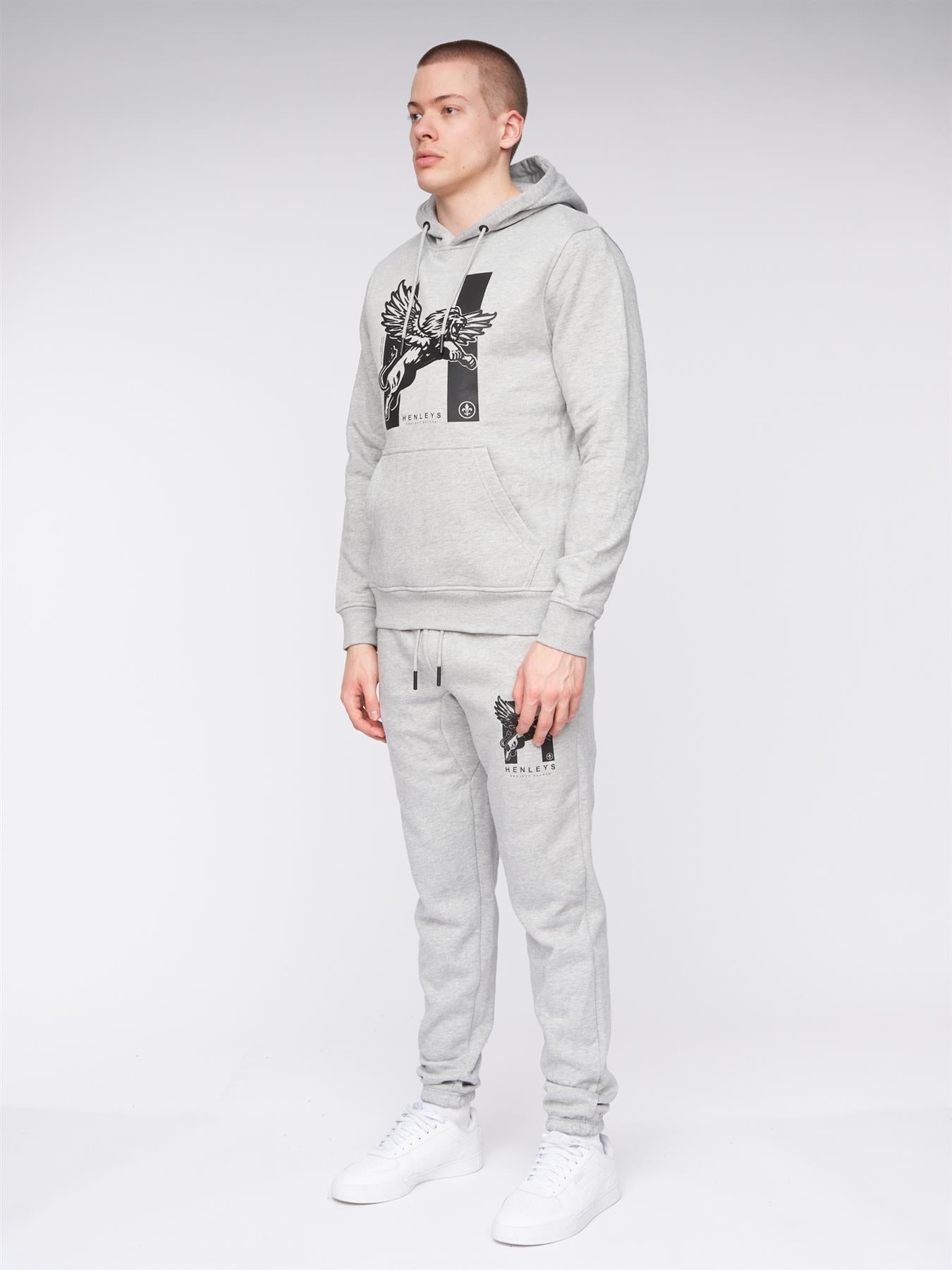 Mens Curveball Hoodie Grey Marl