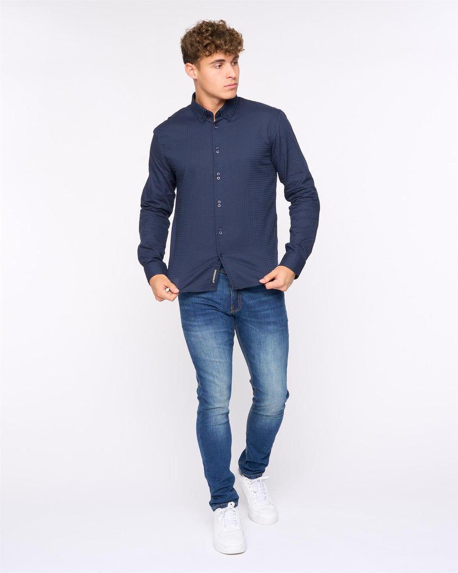 Mens  Edgeworth Slim Fit Shirt Navy